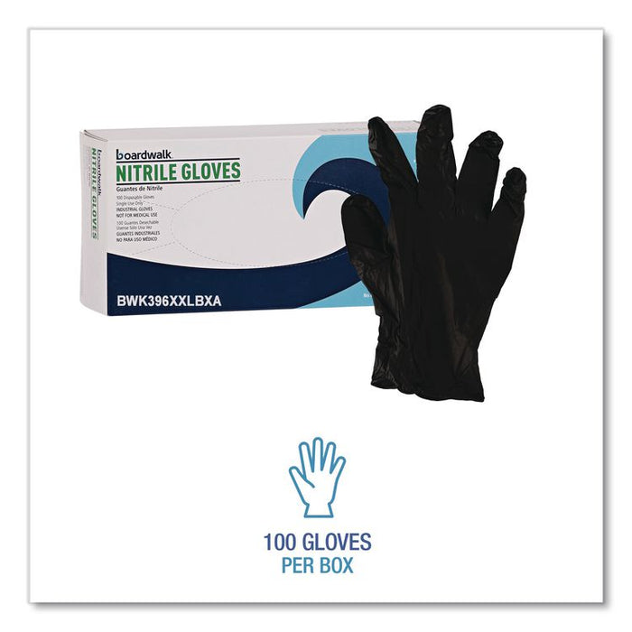 396 Series Disposable General-Purpose Nitrile Gloves, Powder-Free, XX-Large, 4.4 mil Thick, 9.5" Long, Black, 100/Box