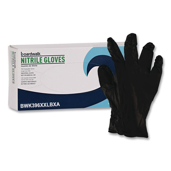 396 Series Disposable General-Purpose Nitrile Gloves, Powder-Free, XX-Large, 4.4 mil Thick, 9.5" Long, Black,100/Box,10 BX/CT
