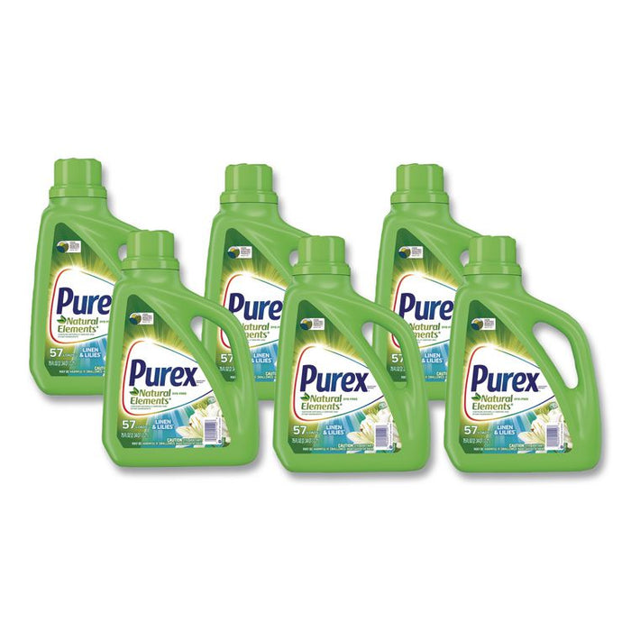 Ultra Natural Elements HE Liquid Detergent, Linen and Lilies Scent, 75 oz Bottle, 6/Carton