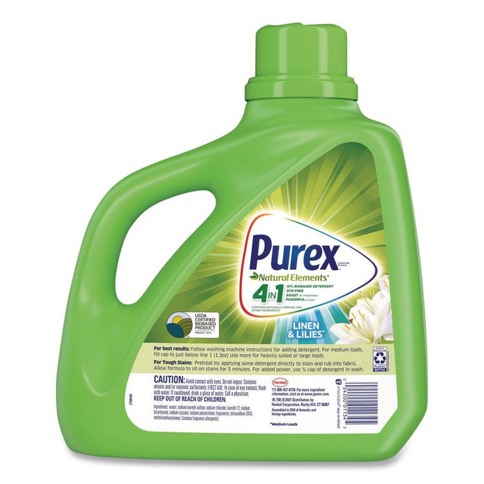 Ultra Natural Elements HE Liquid Detergent, Linen and Lilies Scent, 150 oz Bottle