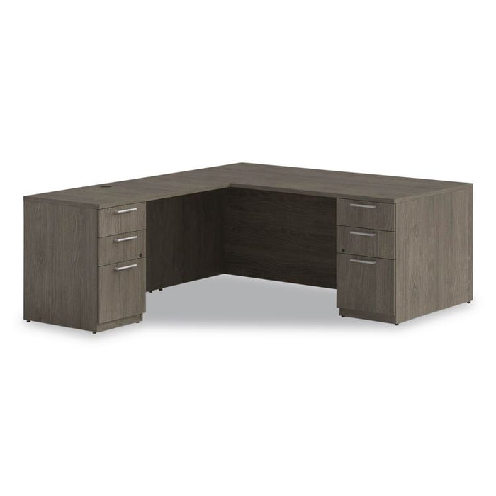 Alera Seville Series Single Pedestal Desk, Right Pedestal, 72" x 36" x 29", Walnut