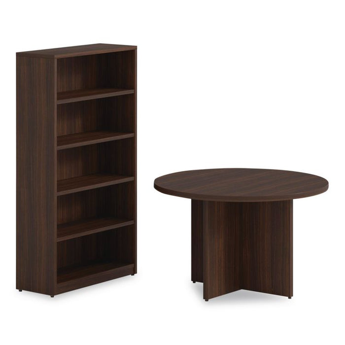Alera Seville Bookcase, Five-Shelf, 36w x 14d x 65h, Mahogany