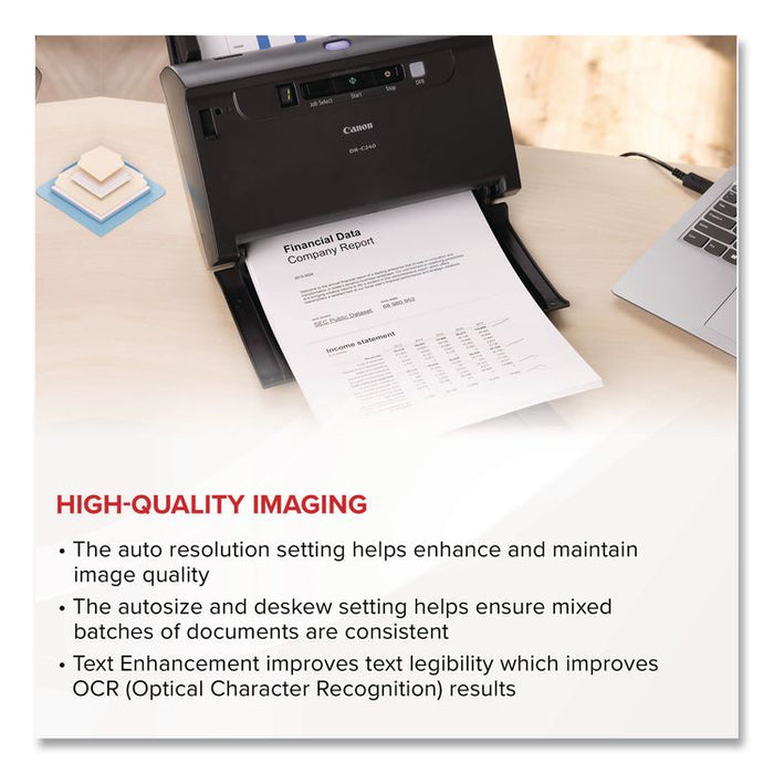 imageFORMULA DR-C240 Office Document Scanner, 600 dpi Optical Resolution, 60-Sheet Duplex Auto Document Feeder