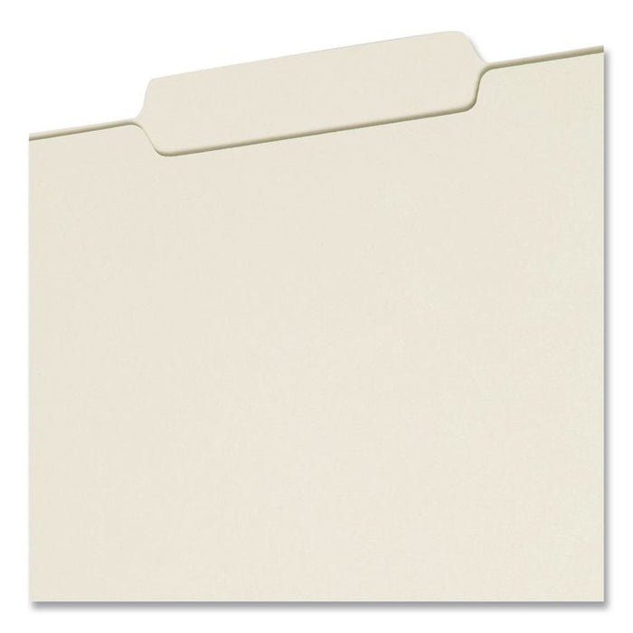Recycled Pressboard Fastener Folders, 2/5 Tab: R of C, Expands 1", 2 SafeSHIELD Fasteners, Letter Size, Gray-Green, 25/Box