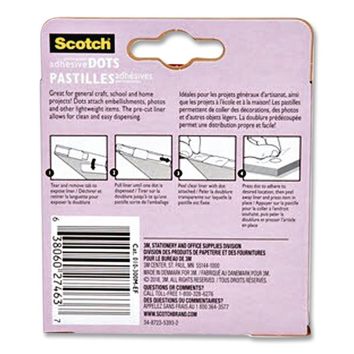 Mounting Adhesive Dots, 0.3" dia, Transparent, 300/Pack