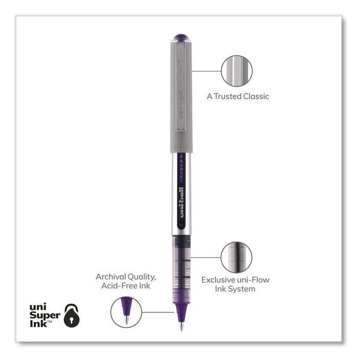 VISION Rollerball Pen, Stick, Fine 0.7 mm, Assorted Ink and Barrel Colors, 5/Pack