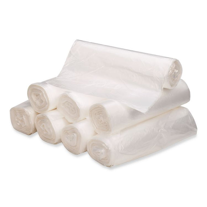 Can Liners, 45 gal, 12 mic, 40" x 48", Natural, 25 Bags/Roll, 10 Rolls/Carton