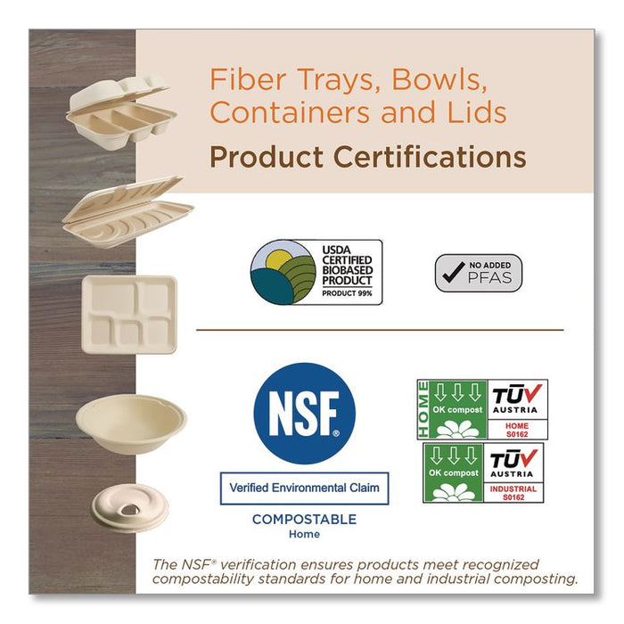 Fiber Cup Carriers, 8 oz to 22 oz, Four Cups, Natural, 600/Carton