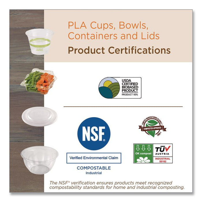 PLA Clear Cold Cups, 1 oz, Plastic, Clear, 3,000/Carton