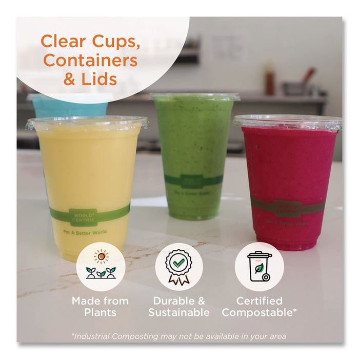 PLA Lids for Fiber Containers, 8.8 x 6.9 x 0.8, Clear, Plastic, 400/Carton