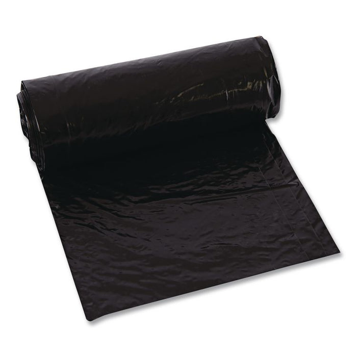 Low-Density Can Liners, 45 gal, 1.25 mil, 23" x 46", Black, Flat Pack, 100/Carton