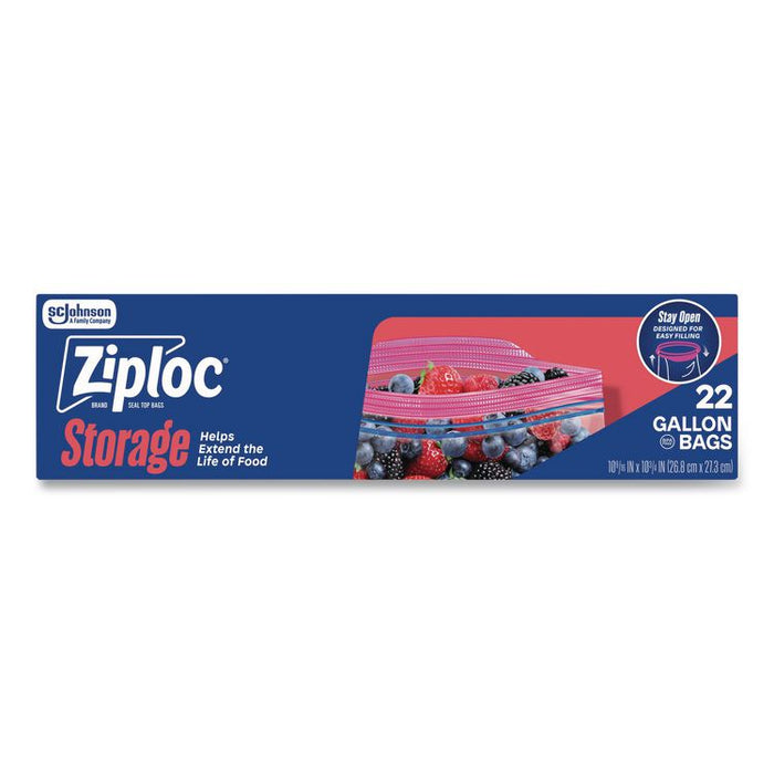 Double Zipper Storage Bags, Triple System Seal, Gallon, 9.6" x 12.1", Clear, 22 Bags/Box, 12 Boxes/Carton