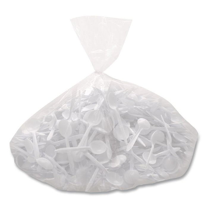 Style Setter Medium Weight Polypropylene Cutlery, Soup Spoon, Plastic, White, 1,000/Carton