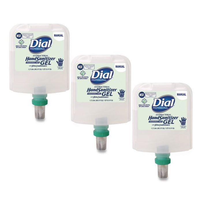 Antibacterial Foaming Hand Sanitizer Refill for Dial 1700 V Dispenser, 1.2 L, Fragrance Free, 3/Carton