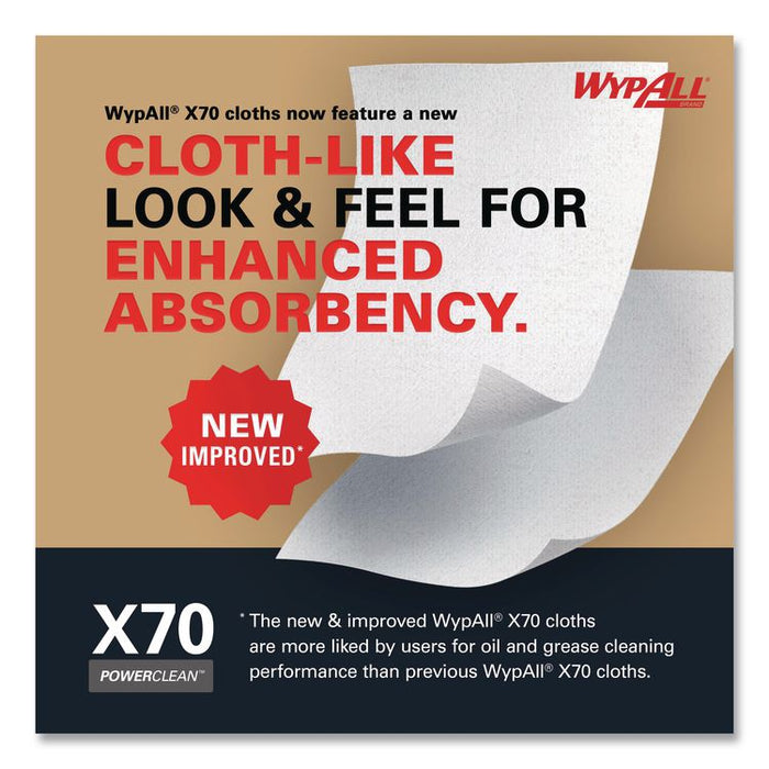 X70 Cloths, Center-Pull, 9.8 x 12.2, White, 275/Roll, 3 Rolls/Carton