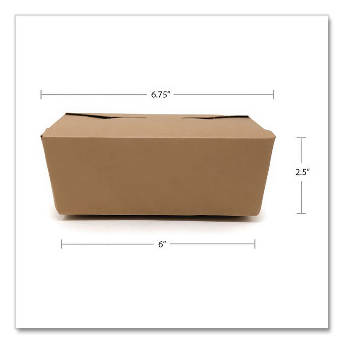 ChampPak Carryout Boxes, #3, 7.75 x 5.5 x 2.5, Brown, Paper, 200/Carton