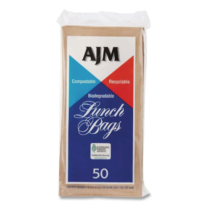 Standard Paper Lunch Bags, 5.13" x 3.13" x 10.38", Natural Kraft, 1,200/Carton