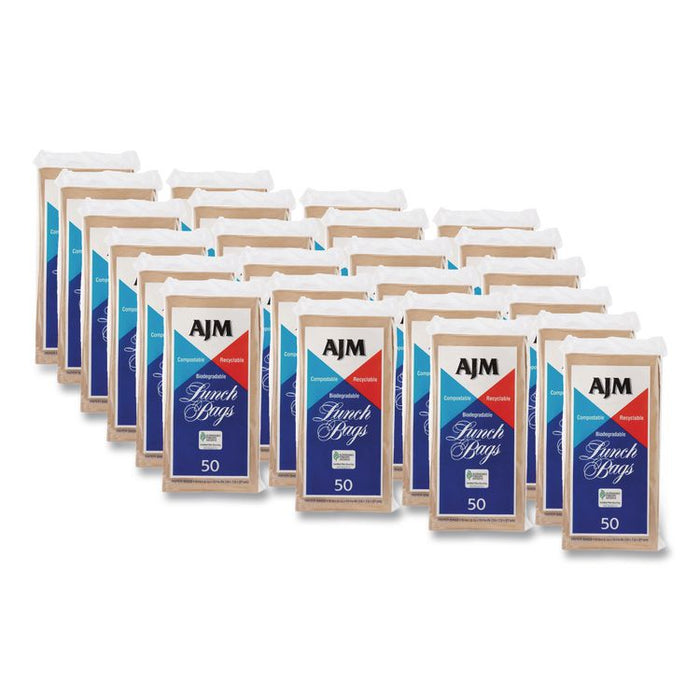 Standard Paper Lunch Bags, 5.13" x 3.13" x 10.38", Natural Kraft, 1,200/Carton