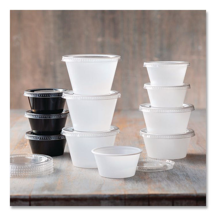 Portion Cups, 4 oz, Plastic, Clear, 125/Sleeve, 20 Sleeves/Carton
