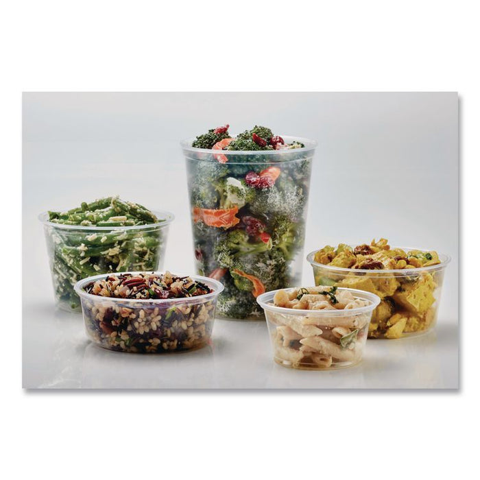 Microwavable Deli Containers, 32 oz, 4.6" Diameter x 5.6" h, Clear, Plastic, 500/Carton