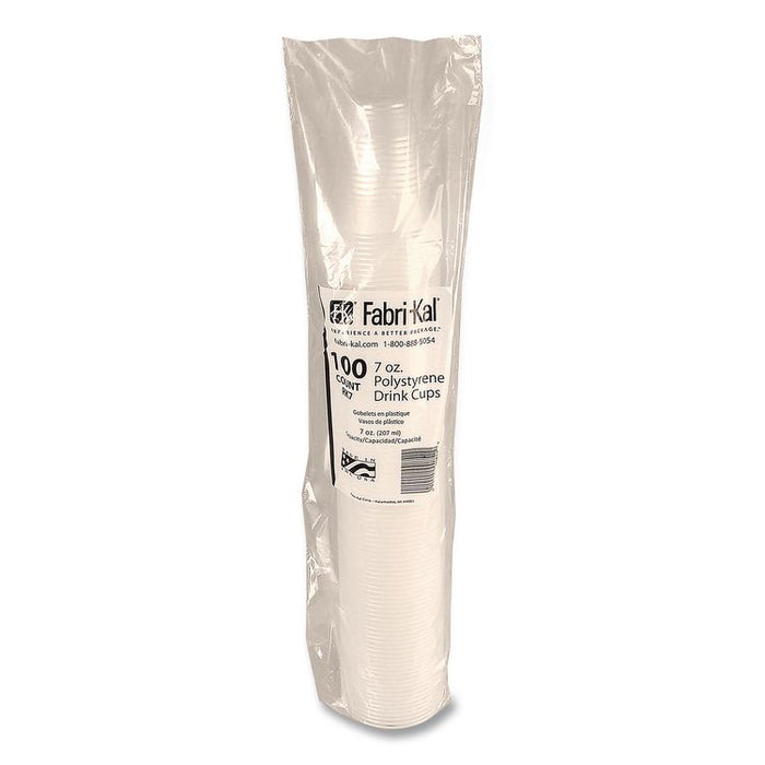 RK Ribbed Cold Drink Cups, 7 oz, Plastic, Clear, 100/Bag, 25 Bags/Carton