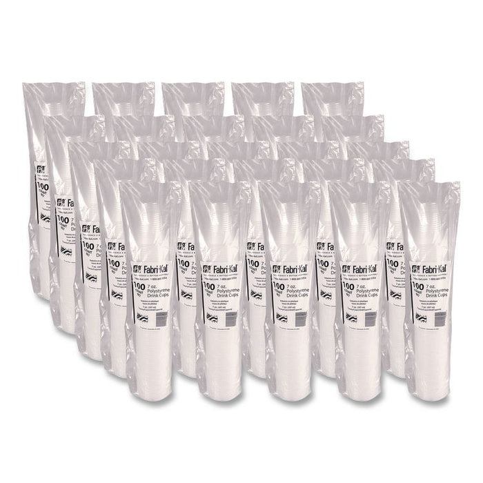 RK Ribbed Cold Drink Cups, 7 oz, Plastic, Clear, 100/Bag, 25 Bags/Carton