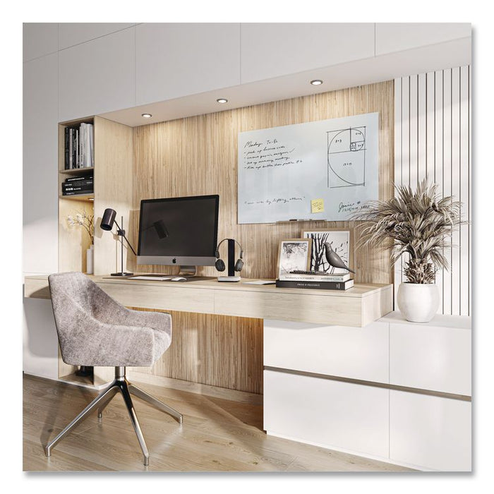 Floating Glass Dry Erase Board, 36" x 24" (Actual Size: 35" x 23"), White Surface