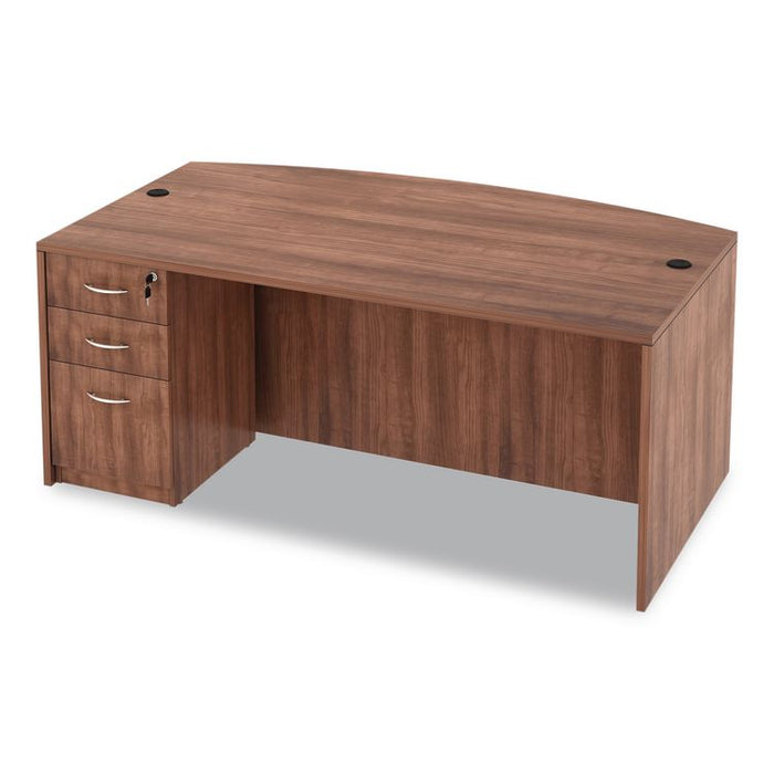 Alera Valencia Series Bow Front Desk Shell, 71" x 41.38" x 29.63", Modern Walnut