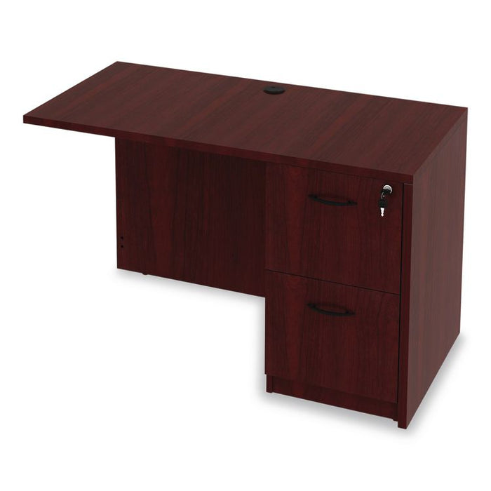 Alera Valencia Series Reversible Return/Bridge Shell, 47.25w x 23.63d x 29.5h, Mahogany