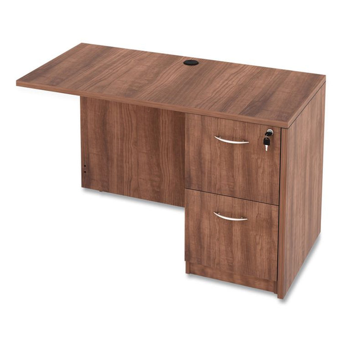 Alera Valencia Series Reversible Return/Bridge Shell, 47.25w x 23.63d x 29.5h, Modern Walnut