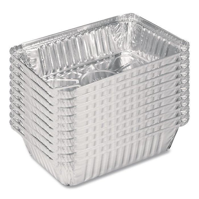Aluminum Oblong Pan, 2.25 lb, 5.94 x 8.44 x 1.81, Silver, 500/Carton