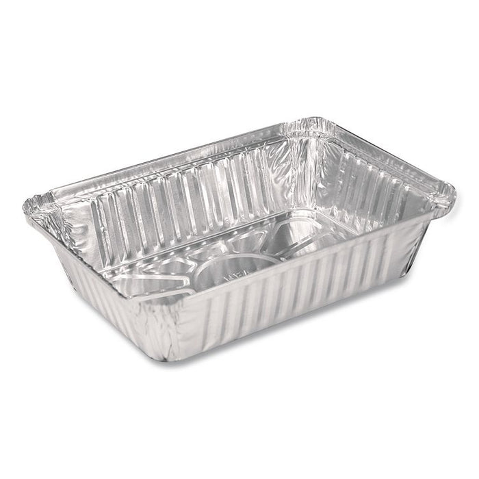 Aluminum Oblong Pan, Shallow, 1.5 lb, 6 x 8.59 x 1.25, Silver, 500/Carton