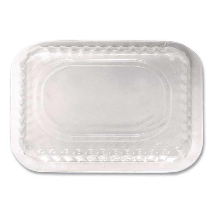 Plastic Dome Lids, Fits Oblong Pans 2061/2062, 8.25 x 5.88, Clear, 500/Carton