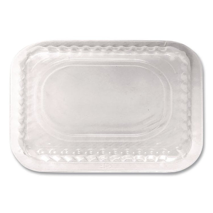 Plastic Dome Lid, Rectangle, Fits 1 lb Oblong Pan 2060, Clear, 500/Carton