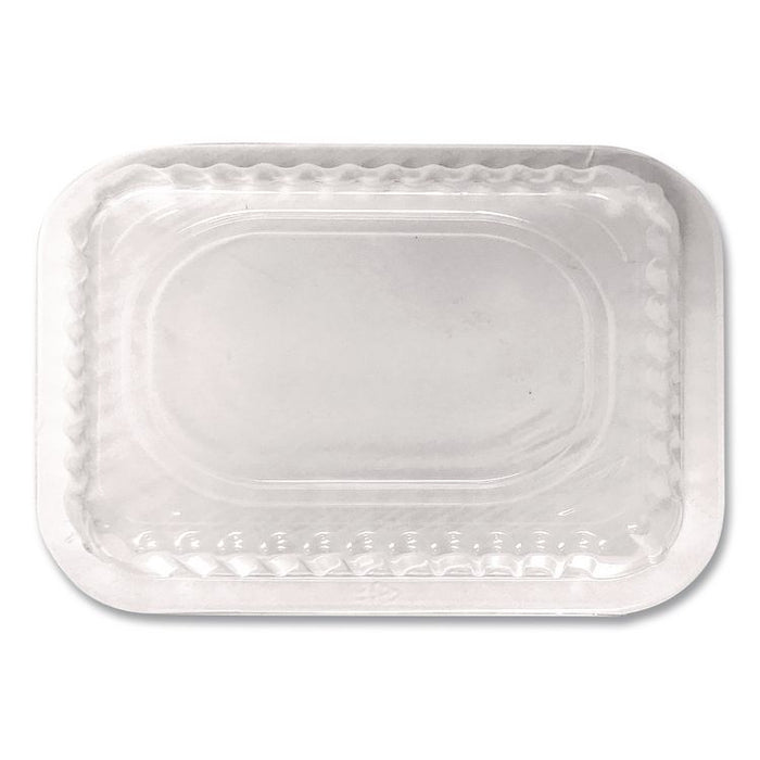Plastic Dome Lids, Fits 1 lb Oblong Pan, Clear, 1,000/Carton