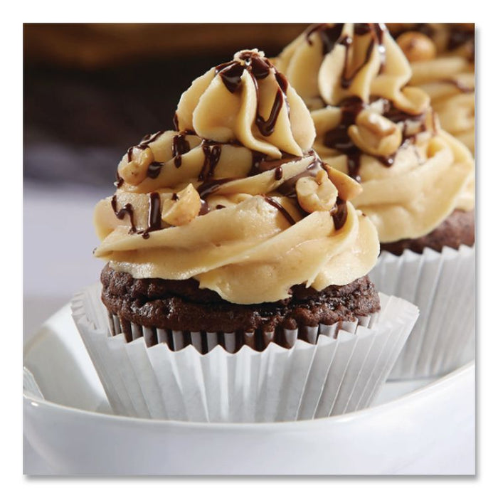Fluted Bake Cups, 2.25" Diameter x 1.88" h, White, Paper, 500/Pack, 20 Packs/Carton