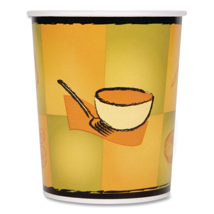 Streetside Squat Paper Food Container, 32 oz, Streetside Design, 25/Bag, 20 Bags/Carton
