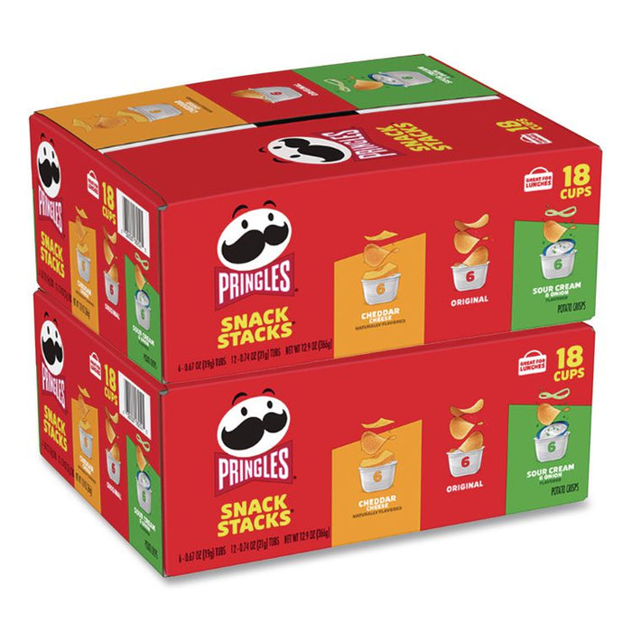 Potato Chips, Assorted, 0.67 oz Tub, 18 Tubs/Box, 2 Boxes/Carton