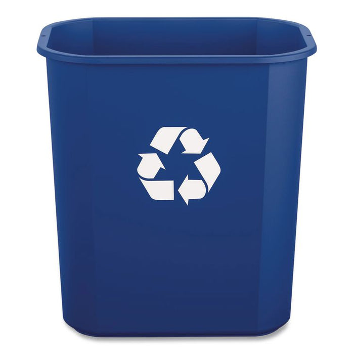 Deskside Recycling Bin, 3 gal, Polypropylene, Blue