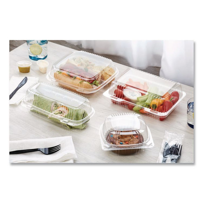 ClearView SmartLock Hinged Lid Container, 3 Compartments, 5 oz/14 oz, 8.2 x 8.3 x 2,9, Clear, Plastic, 200/Carton