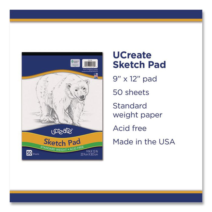 Art1st Sketch Pad, Unruled, (50) White 9 x 12 Sheets