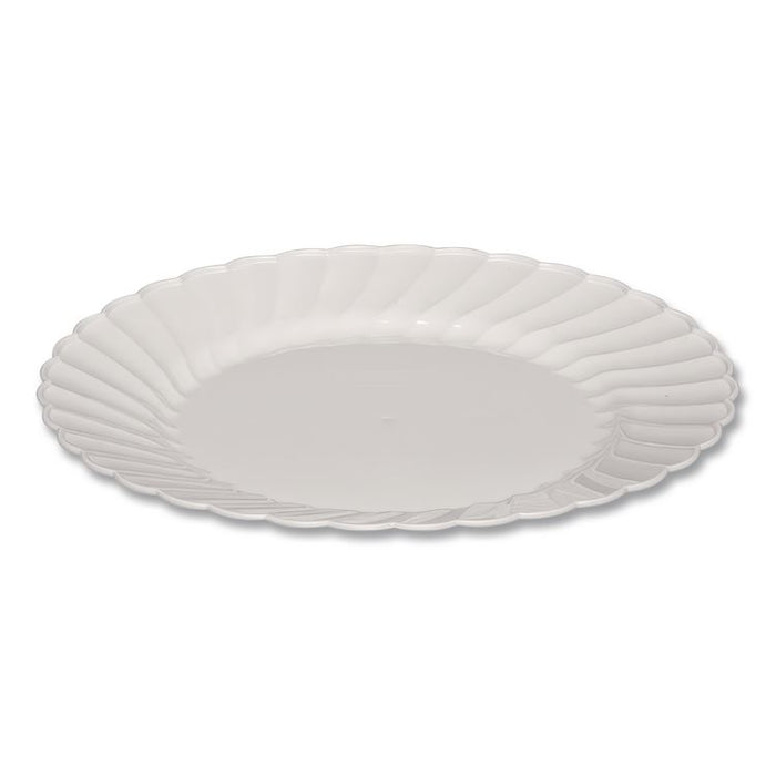 Classicware Plastic Dinnerware, Plates, 9" dia, White, 12/Bag, 15 Bags/Carton