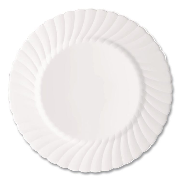 Classicware Plastic Dinnerware, Plates, 9" dia, White, 12/Bag, 15 Bags/Carton
