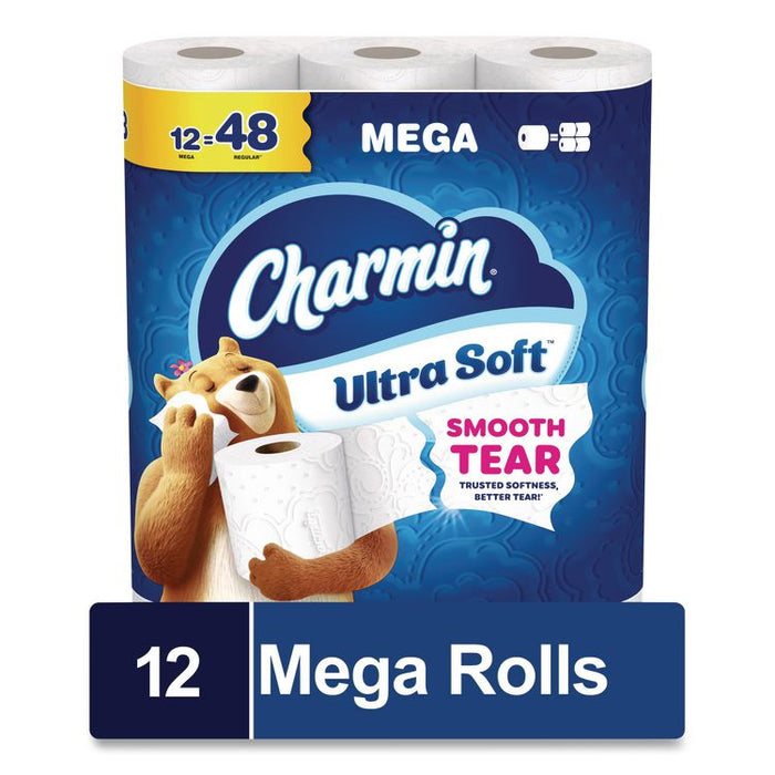 Ultra Soft Bathroom Tissue, Mega Roll, Septic Safe, 2-Ply, White, 208 Sheets/Roll, 12 Rolls/Pack, 5 Packs/Carton