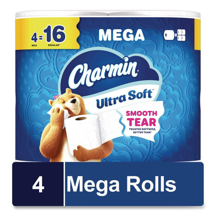 Ultra Soft Bathroom Tissue, Mega Roll, Septic Safe, 2-Ply, White, 208 Sheets/Roll, 4 Rolls/Pack, 8 Packs/Carton