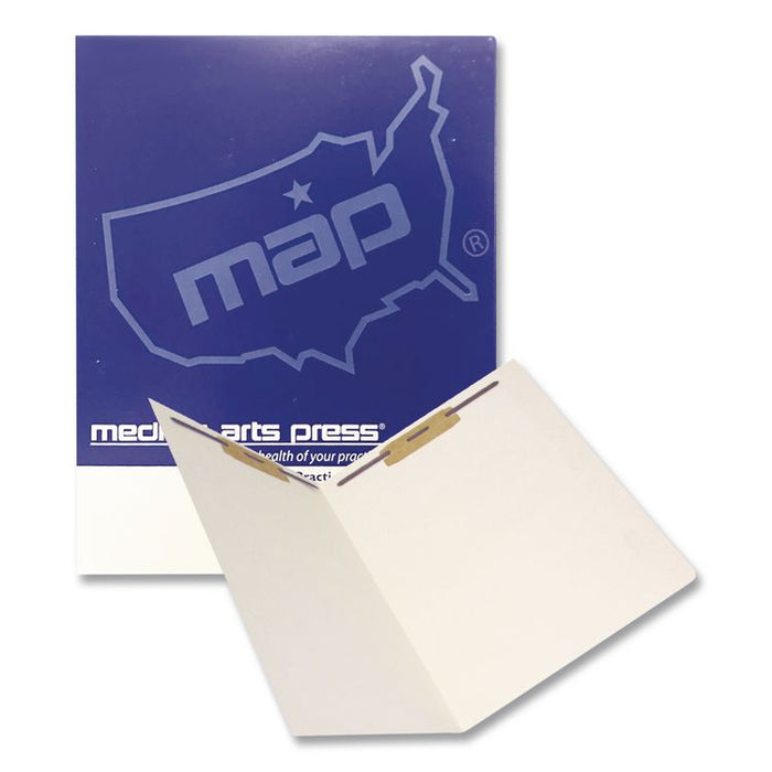 Heavy-Duty Top Tab Fastener Folders, Straight Tab, Expands 0.75", 2 Fasteners, Letter Size, Manila, 50/Box