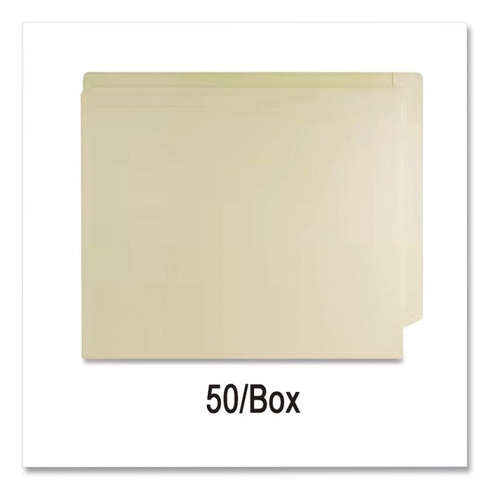 Heavy-Duty Top Tab Fastener Folders, Straight Tab, Expands 0.75", 2 Fasteners, Letter Size, Manila, 50/Box