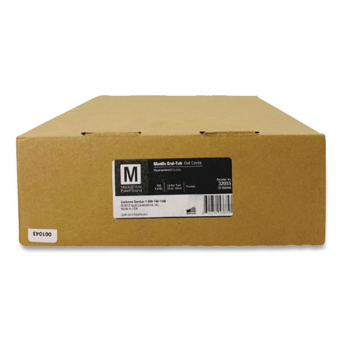 End Tab Out Cards, 12.25 x 9.5, Manila/Red, 100/Box