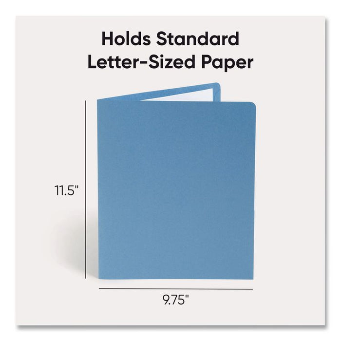 Two-Pocket Folders, Accommodates (100) 11 x 8.5 Sheets, Assorted Colors, 25/Box