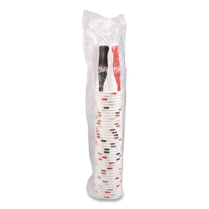 Double Sided Poly Paper Cold Cups, 28 oz to 32 oz, Coca-Cola Design, 40/Pack, 12 Packs/Carton